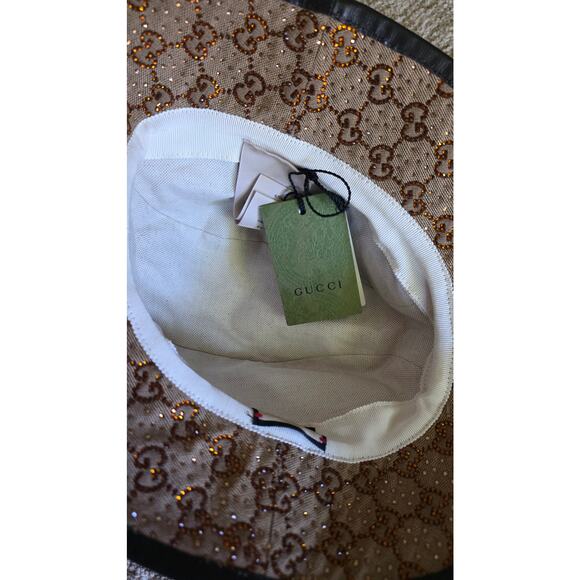 Gucci Beige GG Monogram Studded bucket hat L sz - Picture 9 of 15
